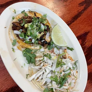 street taco - chicken and al pastor