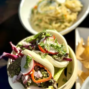 Steak bao tacos