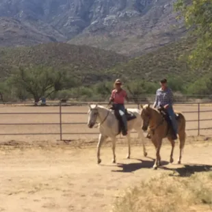 Sheryl (instructor) and Mary (student on the right) cooling off after class