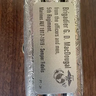 Cigar Case from WWI  United States Marine Corps...