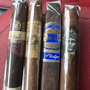 Diesel - Whiskey Row Sherry Cask, Gurkha - Evil, Perez Carrillo - Pledge and Alec Bradley - Gatekeeper