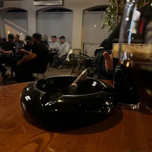 A sip of wine, a cigar and Saturday night jazz with my husband