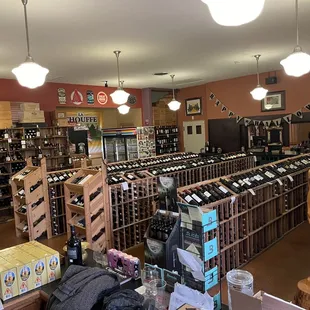 a man working in a liquor store