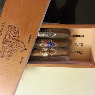 My own little box! Light, mild, and bold!  (Bottom to top.)