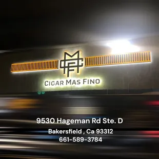 Cigar Mas Fino, Bakersfield's home to Davidoff cigars.