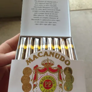 I don't smoke but when I do it's mini Macanudo. It's not bad if you don't inhale right?!