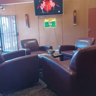 Inside the lounge,  great selection of Cigars