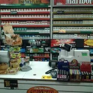 Shot of the front counter and also the area where you check out and pay...