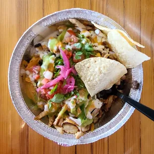 a bowl of mexican food