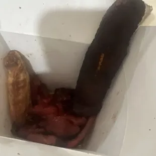 Pupu platter for 2 missing items and burnt