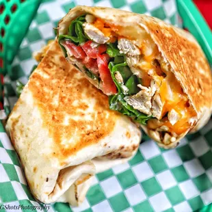 a chicken quesadilla