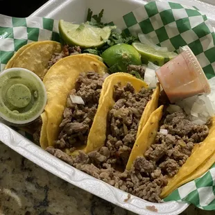 Mini carne asada tacos