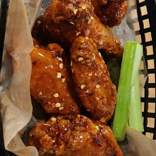 Sweet chili wings.