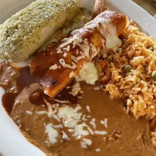 1 Tamale chicken enchilada combo