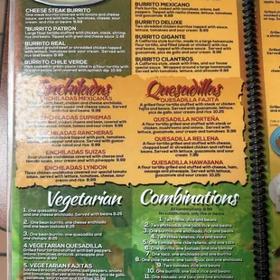the menu