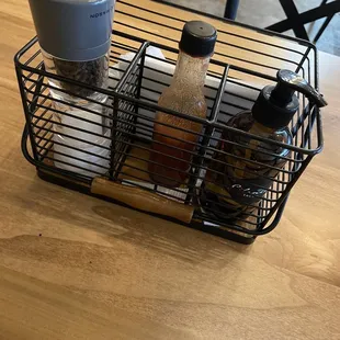 Condiments and napkins