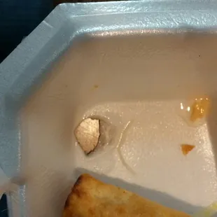 The hole in the to go plate.