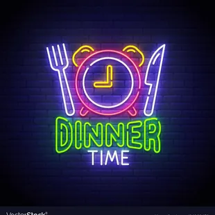 dinner time neon signboard