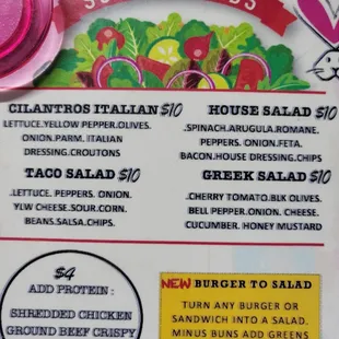 a menu for a restaurant