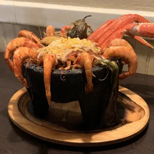 a crab and shrimp dish