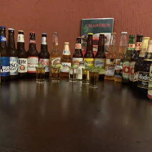 a variety of beers
