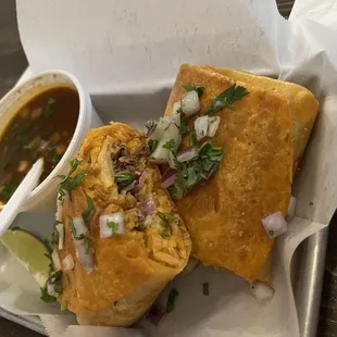 The birria burrito with no meat??