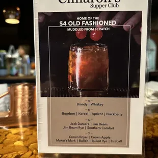 $4 Brandy Old Fashioned made from scratch!!