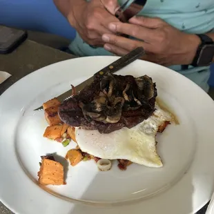 Steak and eggs