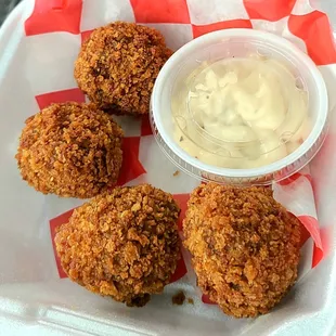 Goetta bites with amazing aioli