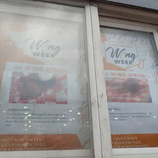 ows the window of a restaurant