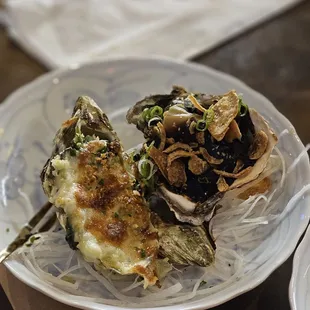 Drunken oyster and Rockefeller oyster