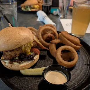 Crispy Chicken Sandwich &amp; Onion Rings
