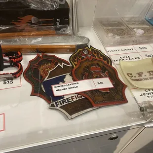 custom Helmet shield in gift shop