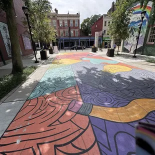 Permanent sidewalk art