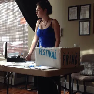 The box office at 1206 Main, to see "Fotis Canyon". Cincinnati Fringe Festival 2014.