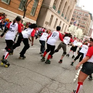 Skating in the 2010 Cincinnati Reds Opening Day Parade
