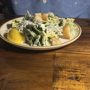 crab fat Caesar salad