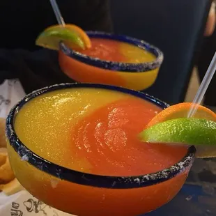 2 flavor margarita (mango &amp; strawberry)