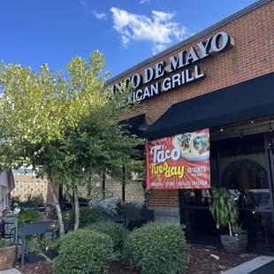 the front of the restaurant