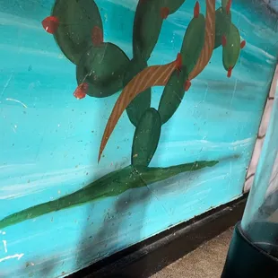 Food or drink splatter on the wall. Yuck.