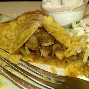 Close up of the al pastor enchilada.