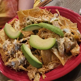 Chicken Nachos with avocado