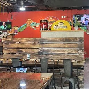the interior of a mexican restaurant
