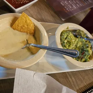 Queso and guacamole