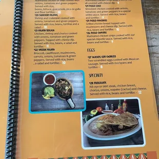 menu, burritos and wraps