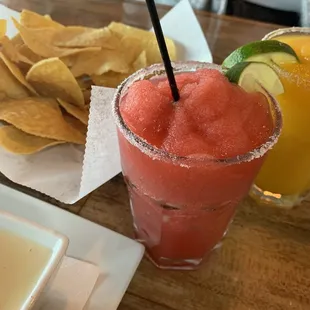 Strawberry frozen margaritas