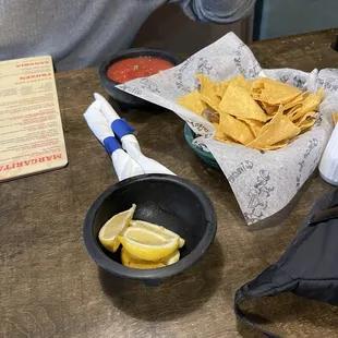Starter nachos and salsa