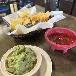 Chip salsa and Guacamole