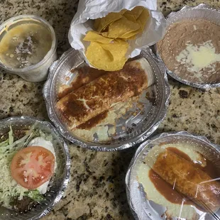 a variety of food items