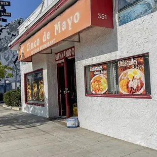 the front of a restaurant